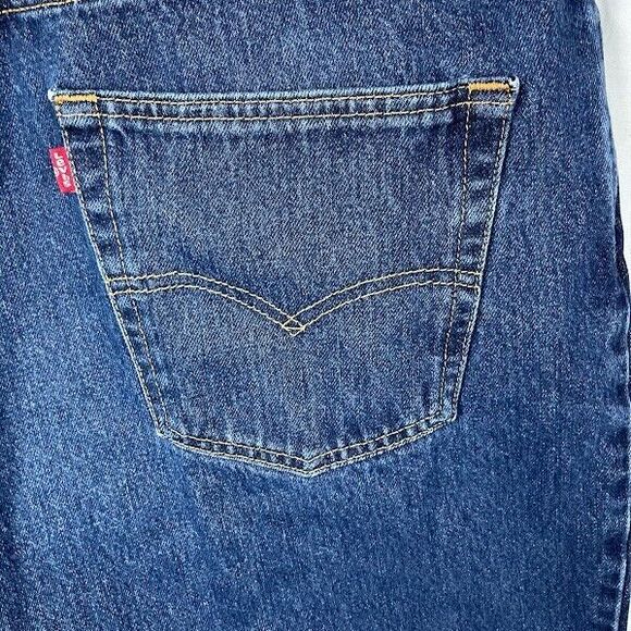 Levis 550 Jeans Relaxed Fit Tapered Leg Blue Heavy Denim Cotton Sz 40 X 32 Mens - Picture 6 of 10
